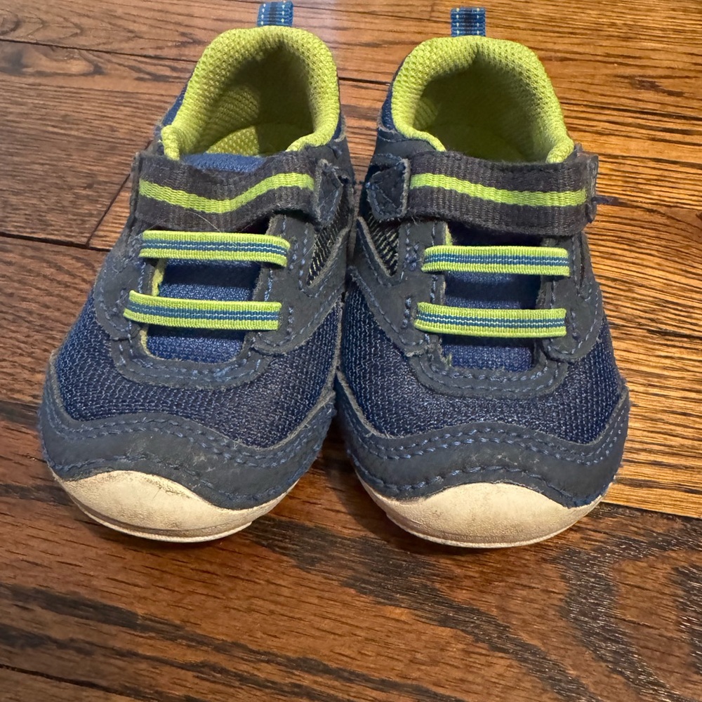 Stride Rite Navy and Lime Baby Shoes